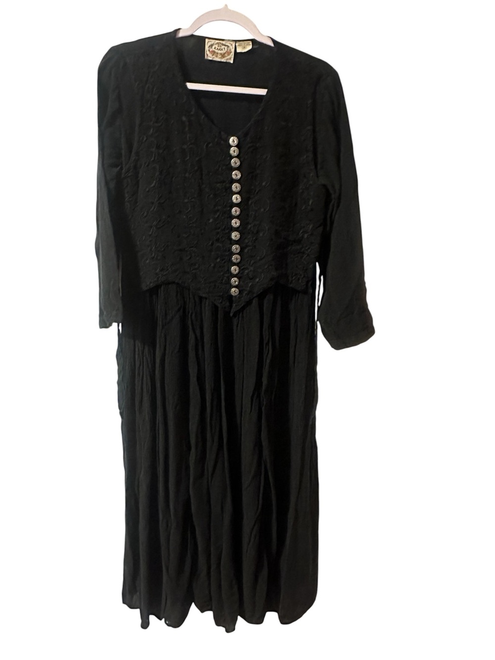 Vintage 90s black dress maxi women’s medium